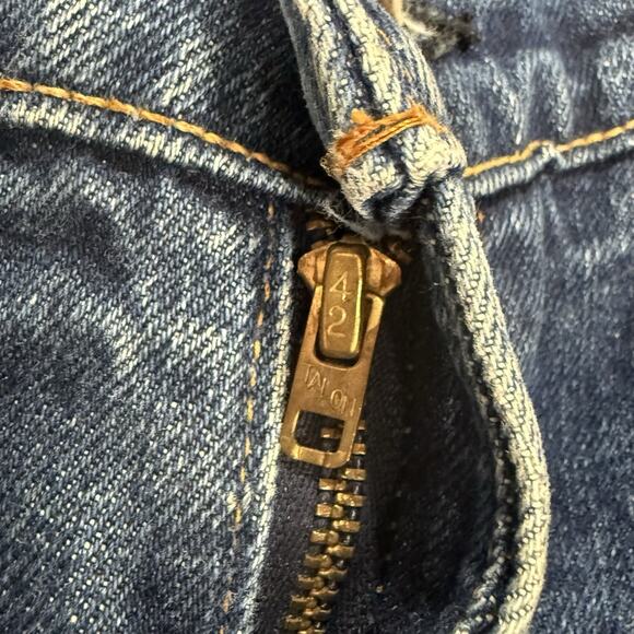 VTG 1960s Levi’s 505 BIG E Denim Jeans 36x30 Talon 42 Made USA Dark Blue Rare - Picture 2 of 15